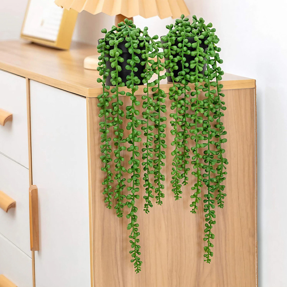 Pack of 4 Artificial Hanging Plants for Indoor and Outdoor Decor